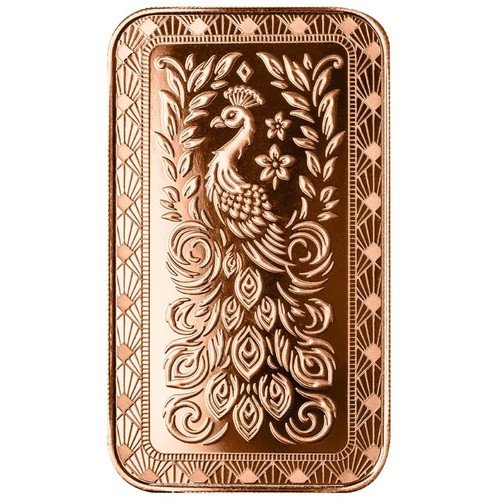 1 oz Copper Marquee Peacock by Scottsdale Mint - 1 oz .999 Copper Bar