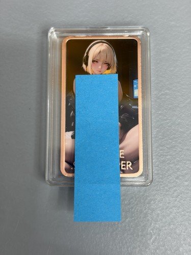 1oz Copper Colorized Bar Anime Naughty Headphones Girl