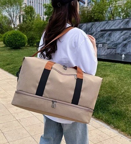 Foldable Carry On Tote Bag Shoulder  |  Travel Accessory Cable Pouch RFID Holder