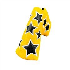 Premium PU Star Yellow Golf Putter Cover Magnetic Closure Golf Head Cover