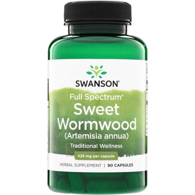 Swanson Sweet Wormwood Herbal Supplement with Artemisinin (90 Caps, 425mg Each)