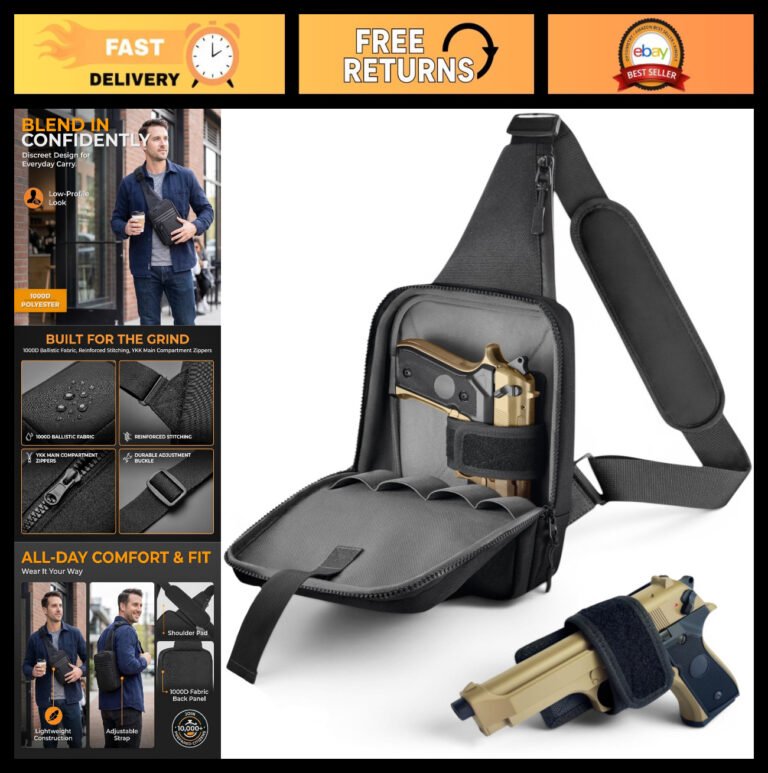 Sling Carry Bag for Men – Quick Access Pull Tab, 4 Accessory Slots, Waterproof Z