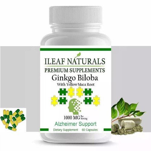 iLeafNaturals Organic Ginkgo Biloba With Organic Yellow Maca - 60 Veg Capsules