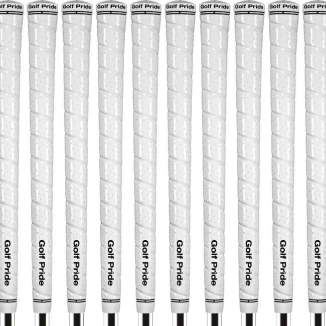 Golf Pride Tour Wrap 2G White Golf Grips Standard Size - Set of 10 - High Tack