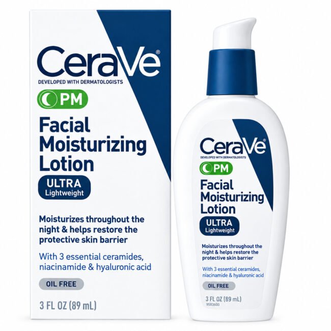 CeraVe PM Facial Moisturizing Lotion Night Cream - 3 Oz 89ml