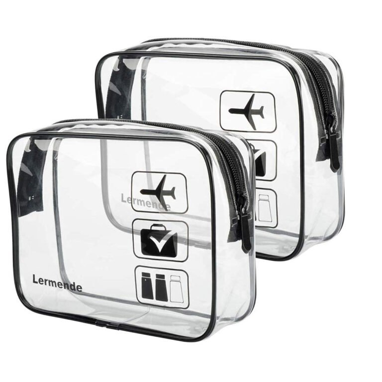 2Pcs Clear Toiletry Bag TSA Approved Travel Bag,Carry on for Travel,Airport Airl