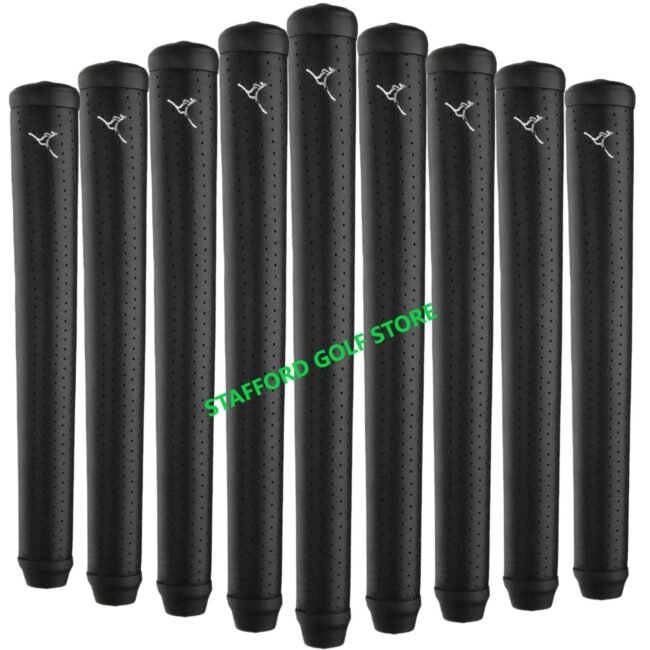 The Grip Master ROO Leather Golf Grips XL Jumbo Black Bundle Set NEW