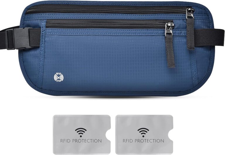 Travel Money Belt Hidden Passport Holder for Men/Women- RFID Blocking- Slim