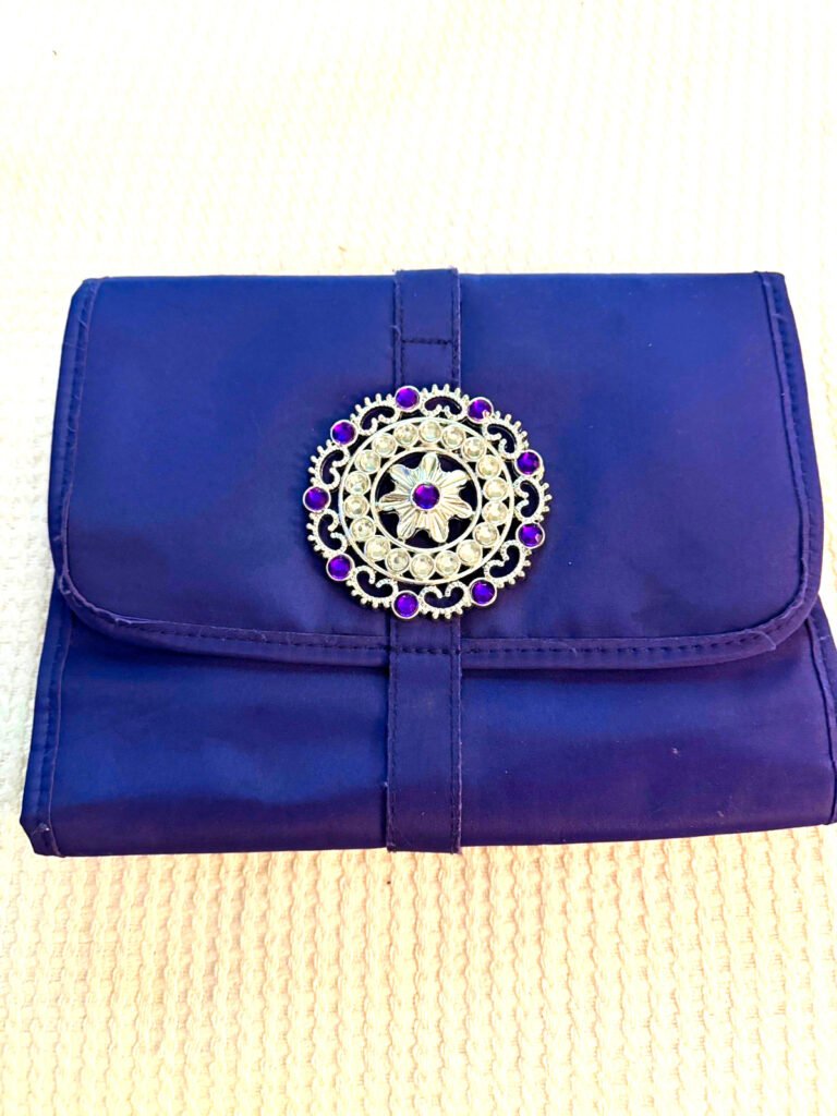 Purple Jewelry Bag Organizer with Clear Zip Pockets / Gift for a jewelry collect