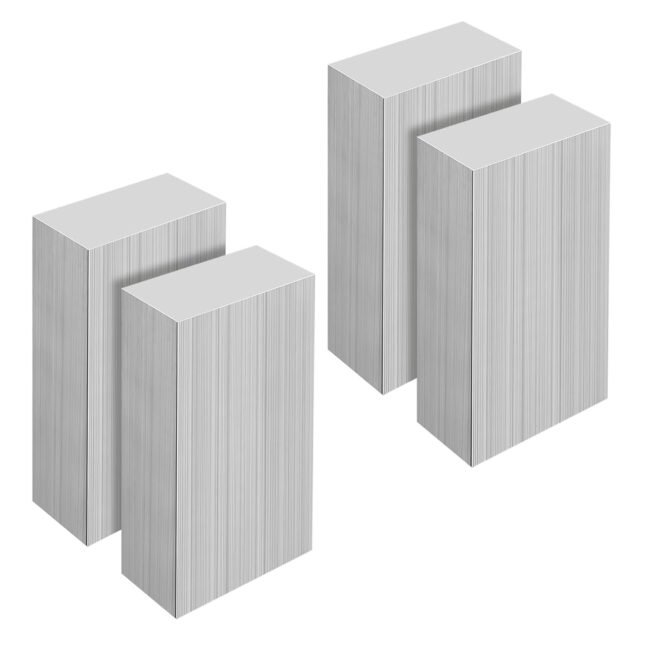 4PCS 1 X 2 X 4 Inch Aluminum Bar, 6061 Aluminum Solid Flat Block, Aluminum Mill