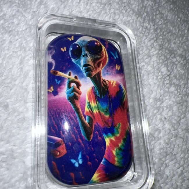 Hayleybug Mint Colorized Silver Bar 2 oz - Alien Stoner - 23/30 🔥 💨
