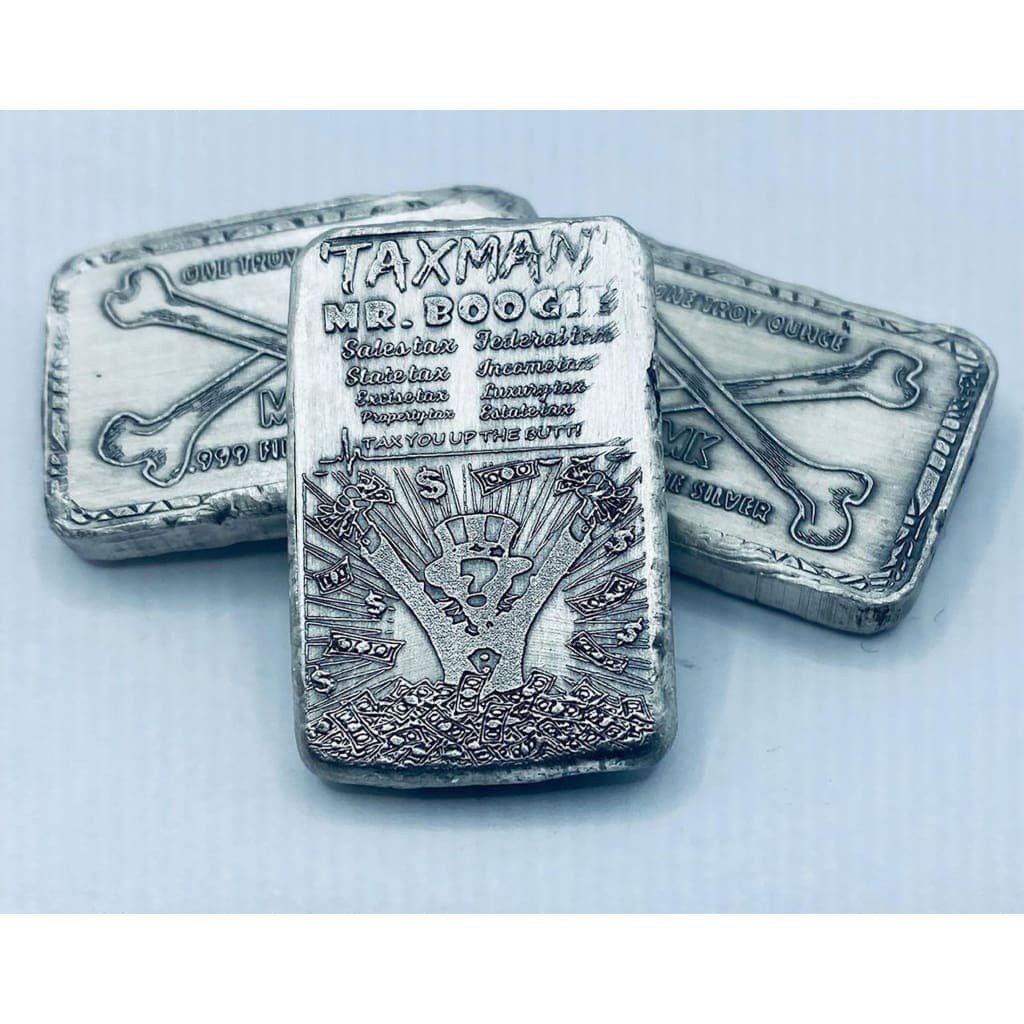 1 Ozt MK BarZ "Tax Man Boogie" Mini Weight Bar .999 Fine Silver