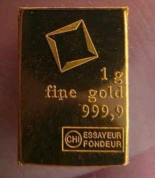 Valcambi Suisse 1 Gram Gold Bar! .9999 Fine Gold! 7 Grams