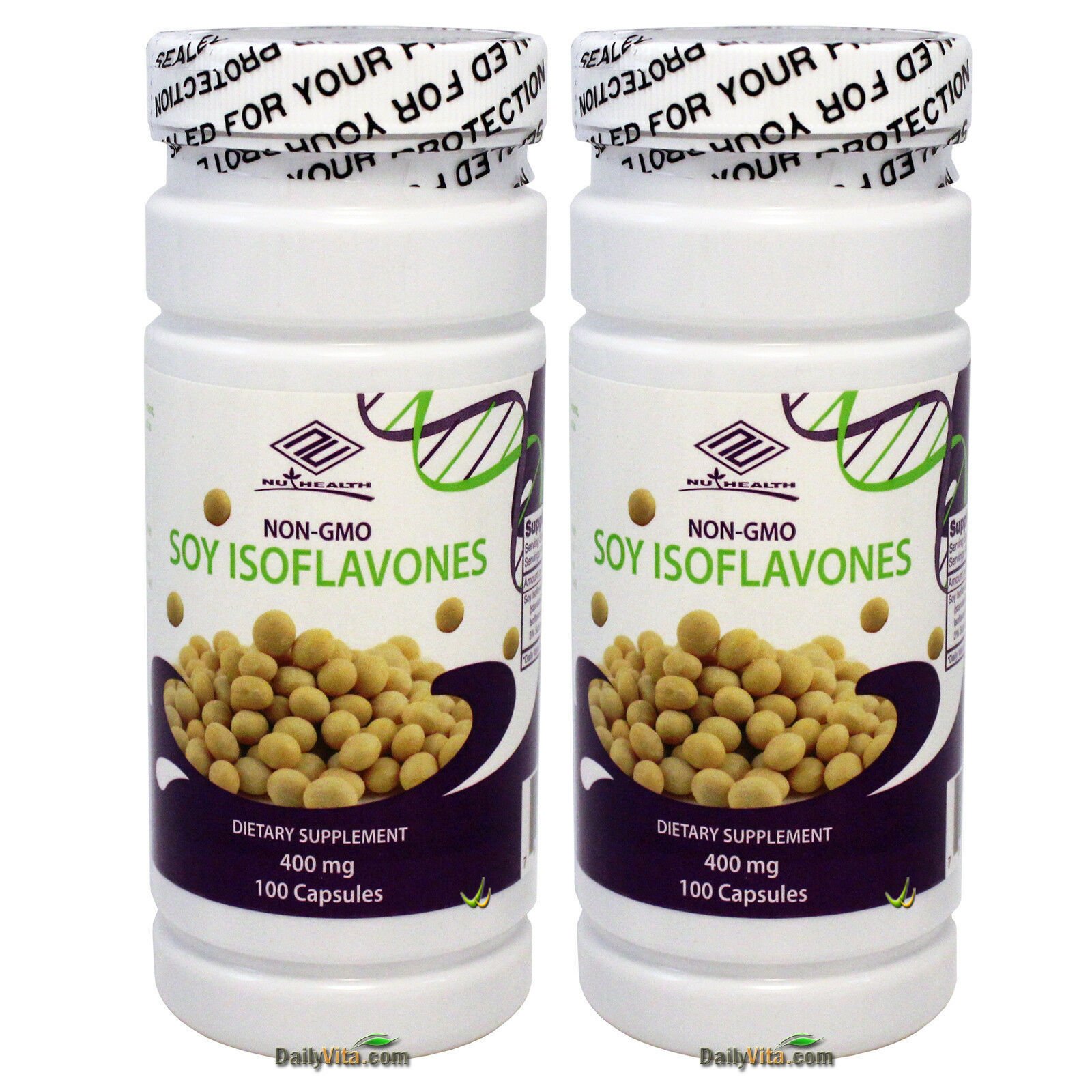 2x NON-GMO Soy Isoflavones Extract 400 mg 100 Caps