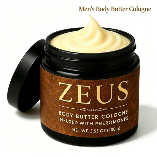 Zeus Body Butter Cologne for Men, Moisturizing Scented Body Lotion