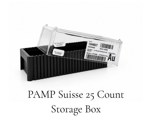 Free Shipping - PAMP Suisse 25 Count Storage Box for Carded Bars Gold/Silver