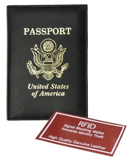RFID Blocking USA PASSPORT COVER Travel Leather ID Credit Card Wallet Unisex