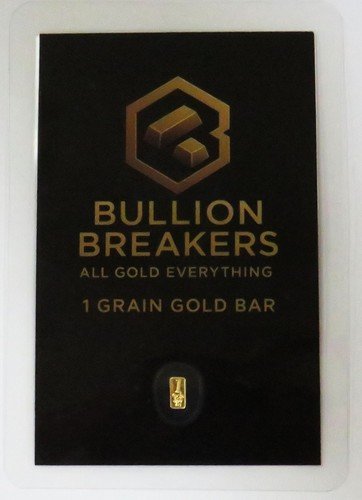1 GRAIN GOLD 999 FINE BAR EACH SEALED BULLION BREAKERS