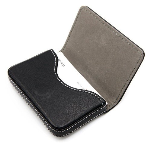 RFID Blocking Wallet – Minimalist Leather Business Credit Card Holder – Black