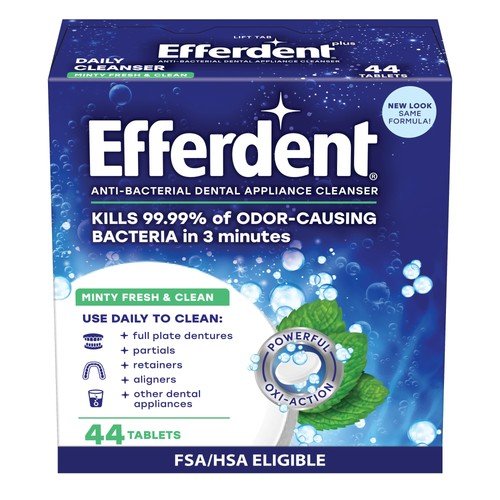 Efferdent Denture Cleaner Tablets – Dental Appliances, Aligners, Mouth Guard,...