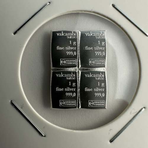 4 gram Silver Bar - Valcambi 4 Gram Silver CombiBar fine Silver 999,0