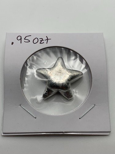 ​Hand Poured .999 Fine Silver - 0.95 oz  STAR SHAPE     INV #PM107