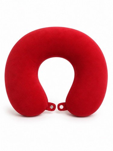 Soft Microfiber Travel Neck Pillow – Machine Washable, Burgundy