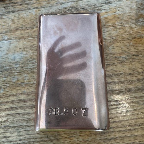 Copper Bar 2+ lbs (38+ oz) hand poured and polished