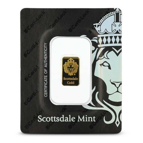 2 Gram Scottsdale Mint Gold Bar (Certi-Lock)
