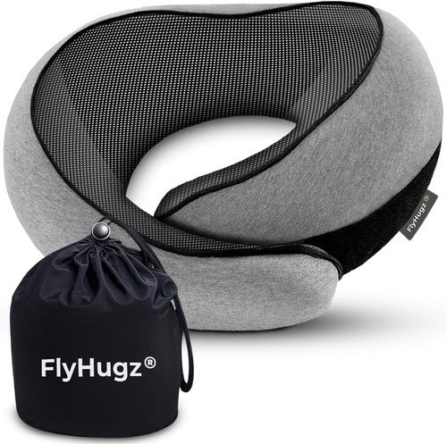 Memory Foam Travel Neck Pillow for Airplane Sleep Portable Rose