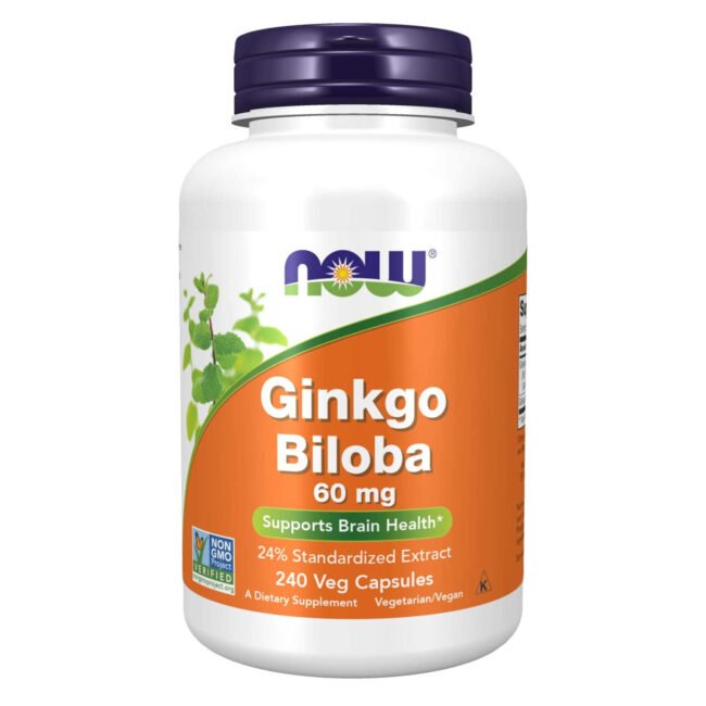 NOW FOODS Ginkgo Biloba 60 mg 240 Veg Capsules