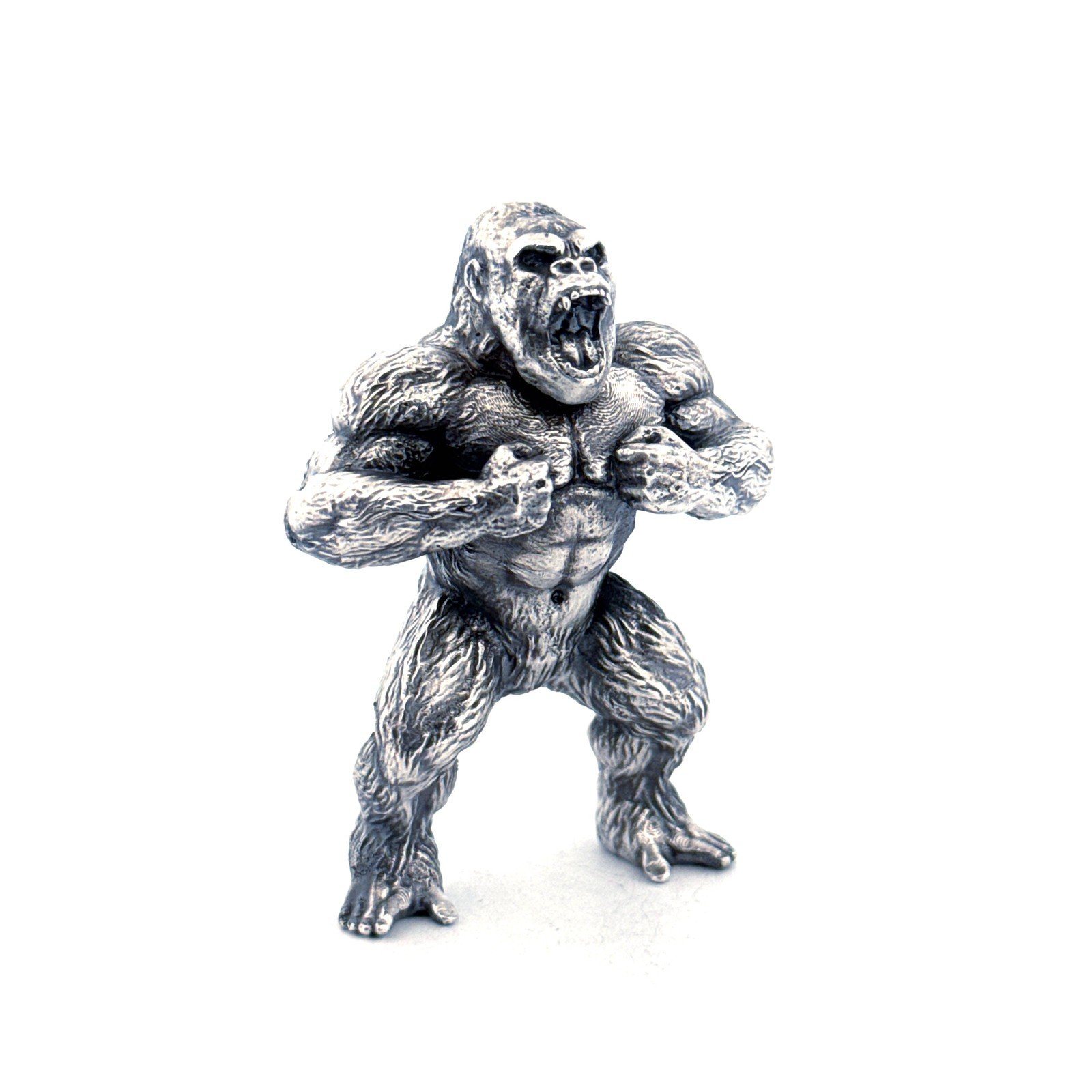 Gorilla 3 oz 999+ Silver Statue Hand Poured | Gold Spartan