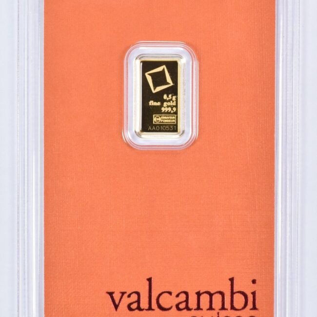 0.5 Gram Gold Bar Valcambi Suisse In Assay