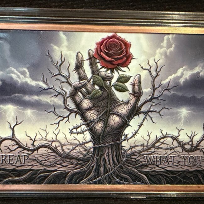 You Reap What You Sow 10 oz AVDP Fine Copper .999 Bar Colored in Capsule