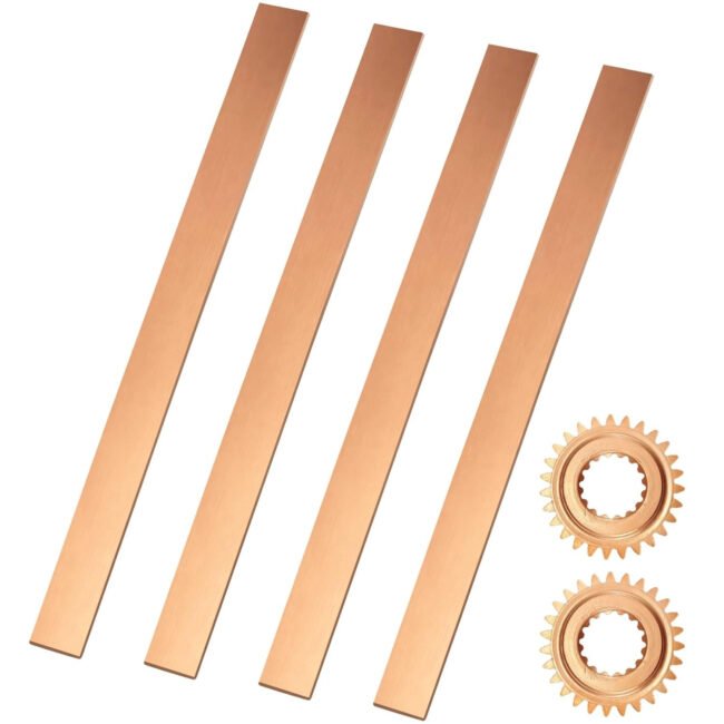 4 PCS Flat Copper Bars - C110 Copper Bus Bar, 1/8 X 1 X 6 Inches Long Solid