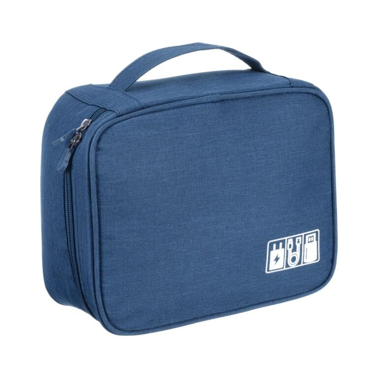 Travel Cable Organizer Bag, Portable Electronic Organizer Pouch, Navy Blue