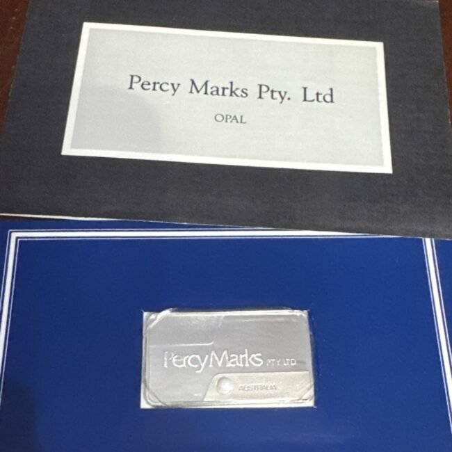 Franklin Mint Sterling Silver Bar Ingot Opal 1983 Percy Marks Australia 24.5g