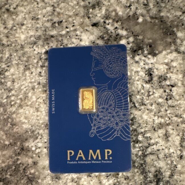 1 gram Gold Bar PAMP Suisse Lady Fortuna Veriscan® (In Assay) .9999 Fine
