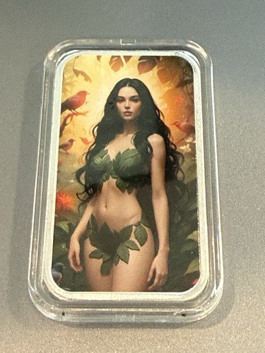 1 oz .999 Silver Bar " Eve" Beautiful Colorized and Sexy Limited Edition Low Min