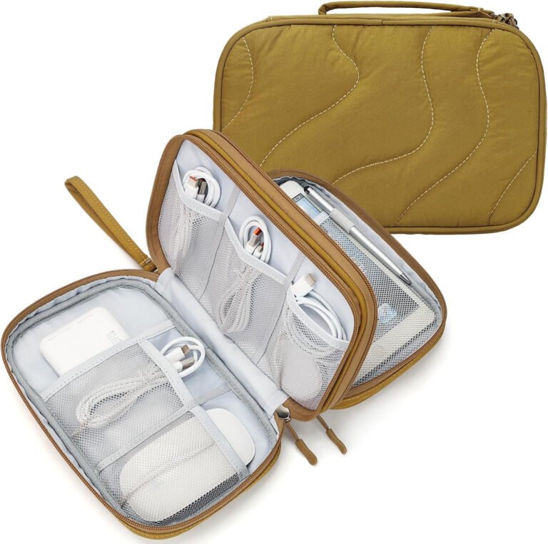 Tech Pouch – Lightweight Electronics Organizer Travel Case – Double Layers Cable
