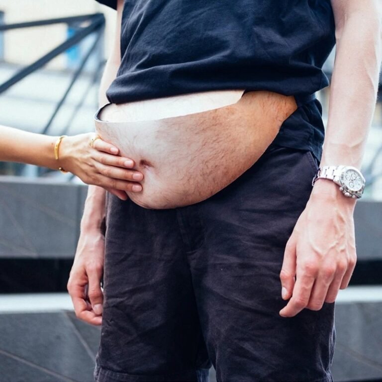 Men Women Unisex Dad Bod Waist Bag Novelty Hairy Beer Belly Fanny Pack HO