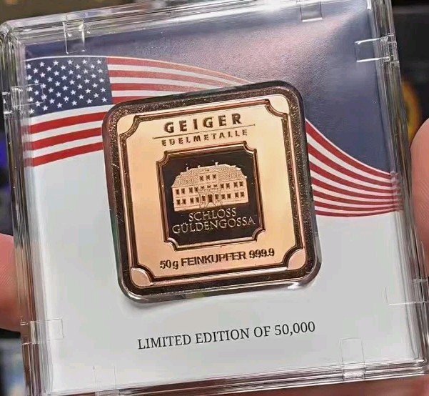Geiger Edelmetalle 50 g .9999 Fine Copper Bar - Limited Edition