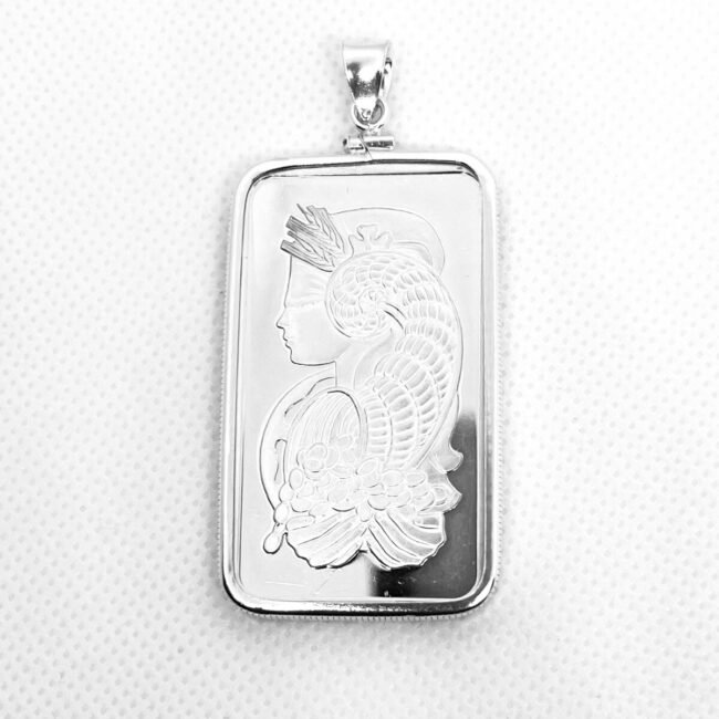 Sterling Silver bezel frame  FOR 1 oz credit suisse Pamp Lady Fortuna Silver bar