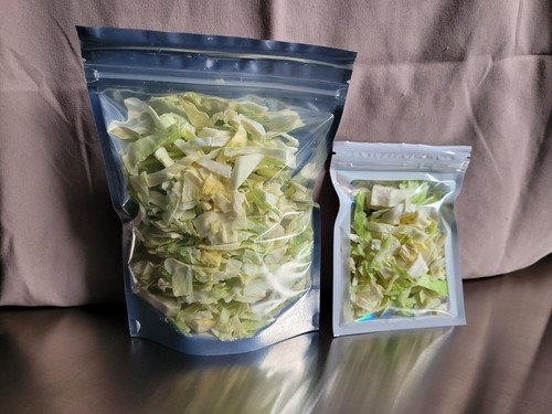 Freeze Dried Green Cabbage Chips~Sweet & Salty~Organic~Home Grown~Healthy Snack~