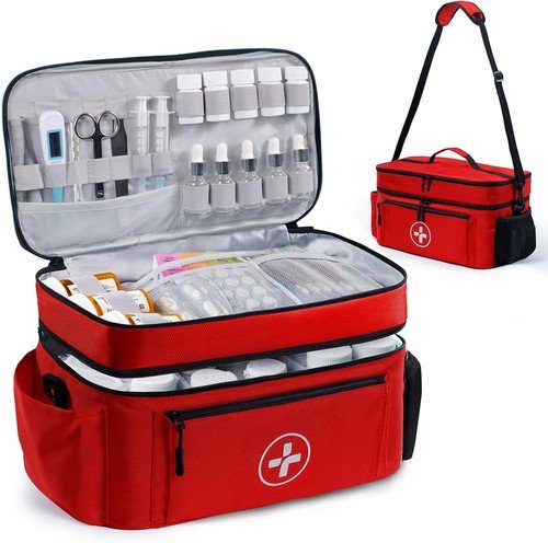 Travel Medicine Bag Organizer, Medical Bag - KEEP PILLS & FIRST AID SUPPLIES