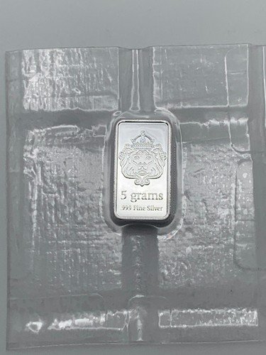5 gram .999 Fine Silver Bar - Scottsdale Mint - Lion - 5g    INV #CAR003
