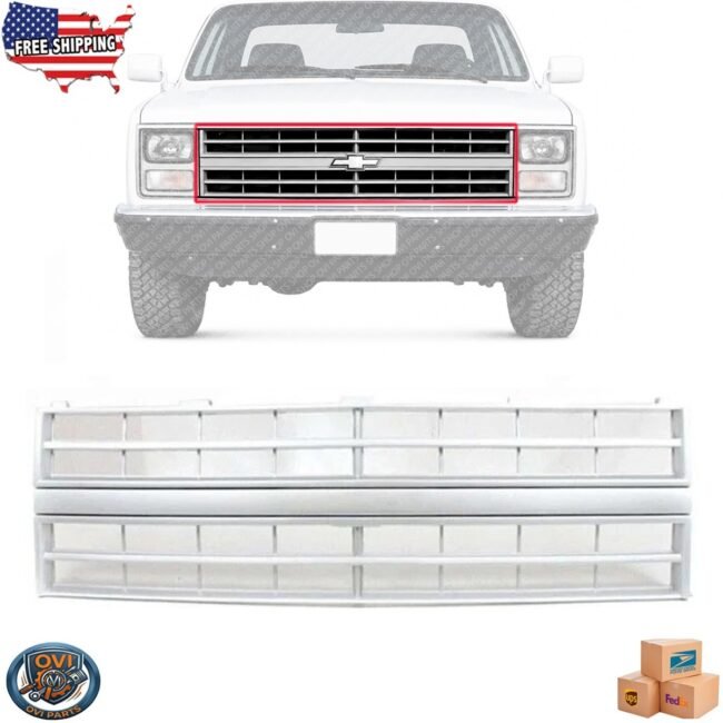 For 1985-1986 Chevrolet K10 C30 PICKUP Front Argent Grille Assembly GM1200139