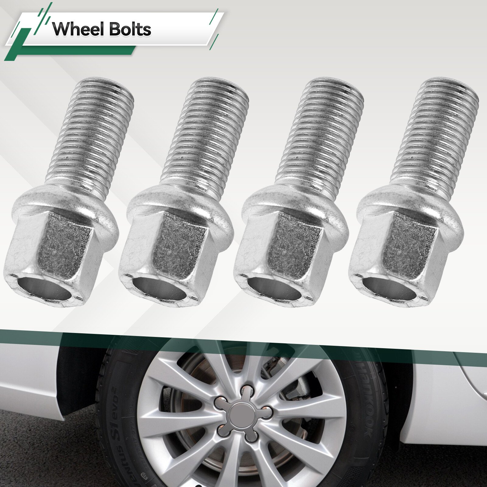 4 x Silver Wheel Bolt Lug Nuts WHT002437 For VW Beetle Golf Jetta Tiguan M14x1.5