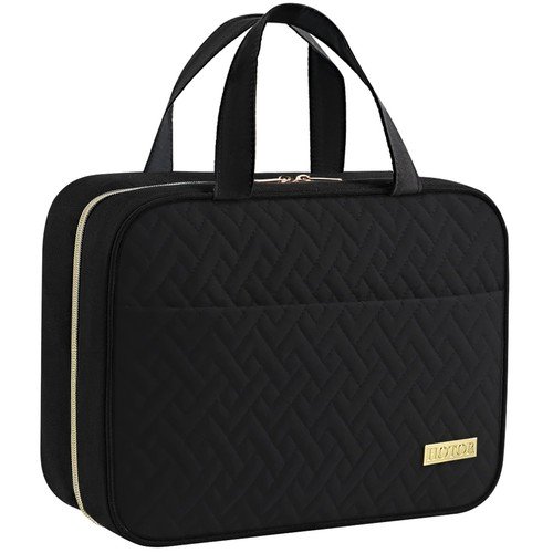 Travel Toiletry Bag for Men & Women – Hanging Organizer, Waterproof, Black Essen