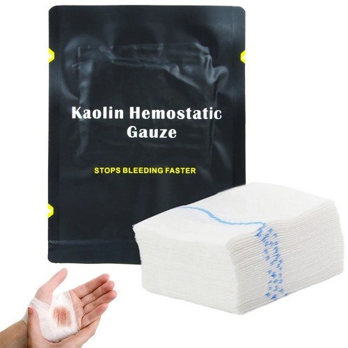 Hemostatic Kaolin Gauze Z Fold Trauma Dressing First Aid Emergency Bandage